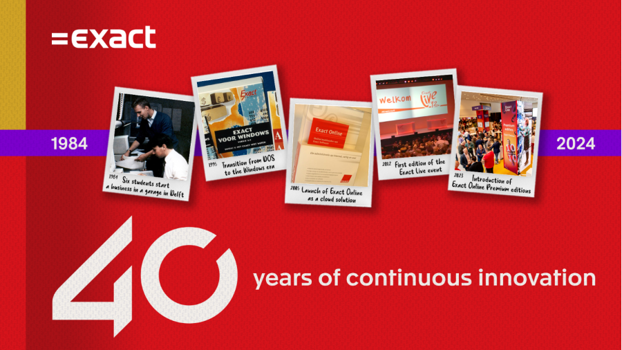 Exact celebrates its 40th anniversary, marking four decades of leading the way in software innovation for entrepreneurs and accountants 